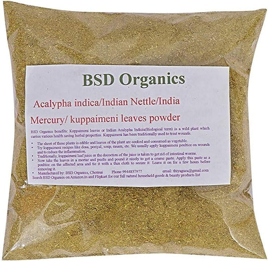 Organic Acalypha Indica Leaves Powder - Indian Nettle, Mercury, Copperleaf - 200g / 7oz
