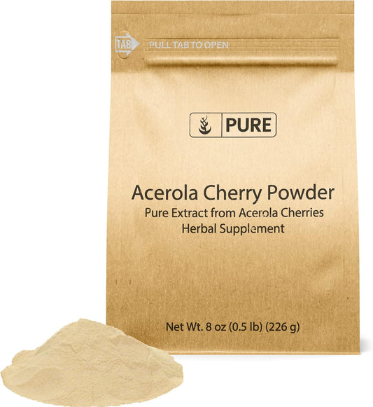 Organic Acerola Cherry Powder 8oz - Non-GMO, Gluten Free, Eco-Friendly Packaging - Pure and Original Ingredients