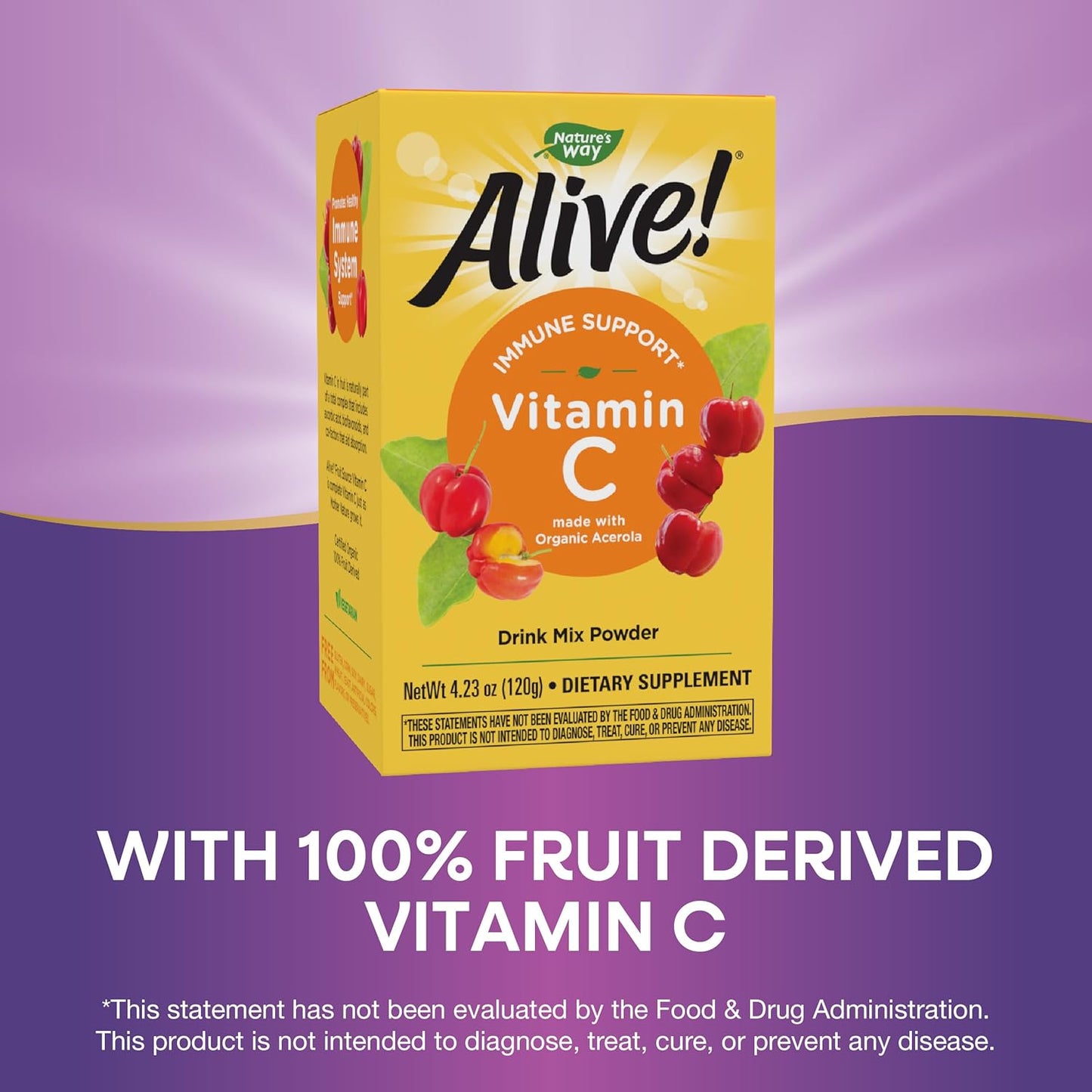Organic Acerola Vitamin C Powder Drink Mix by Nature's Way Alive! - 4.23 oz.