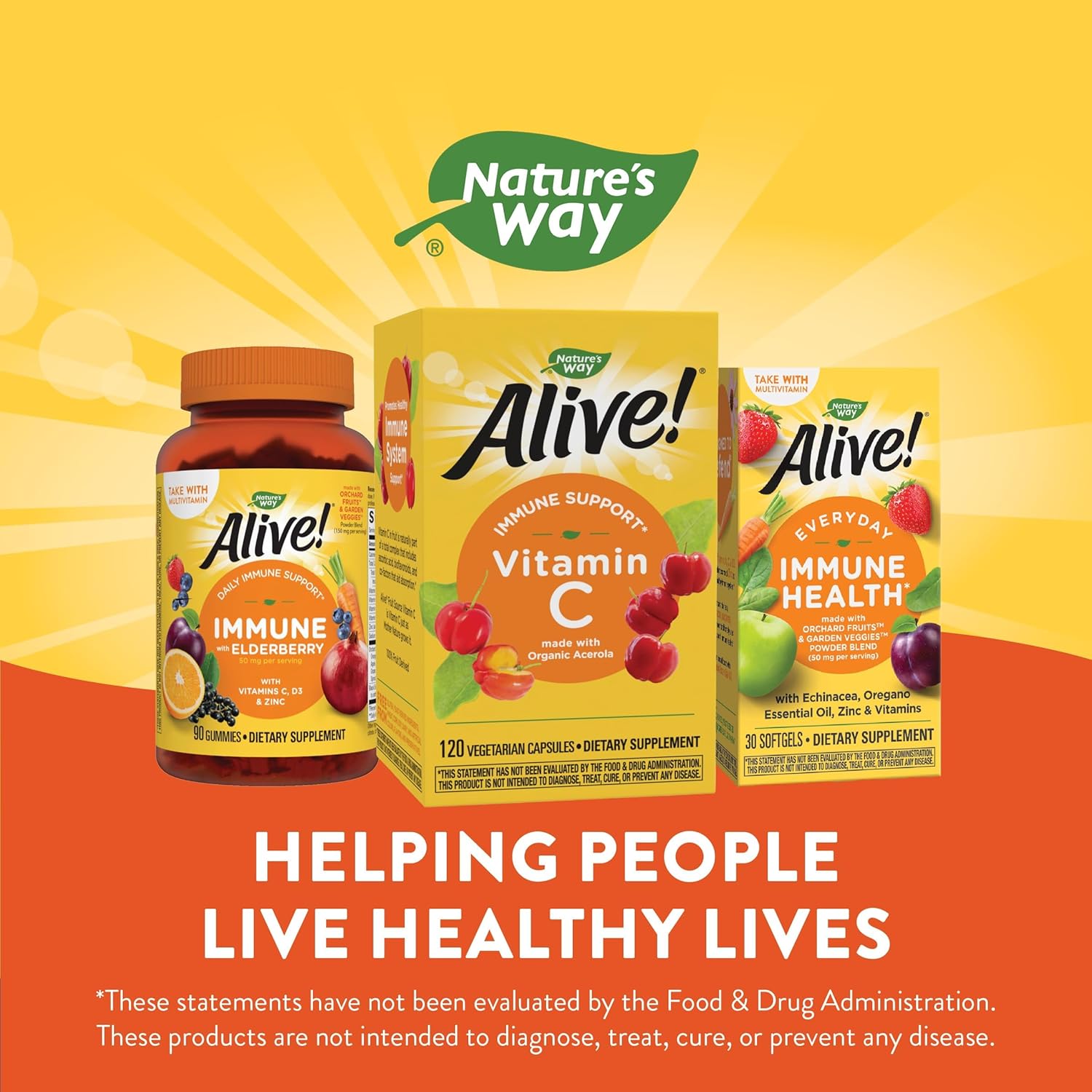 Organic Acerola Vitamin C Supplement for Immune Support - 120 Capsules by Nature's Way
