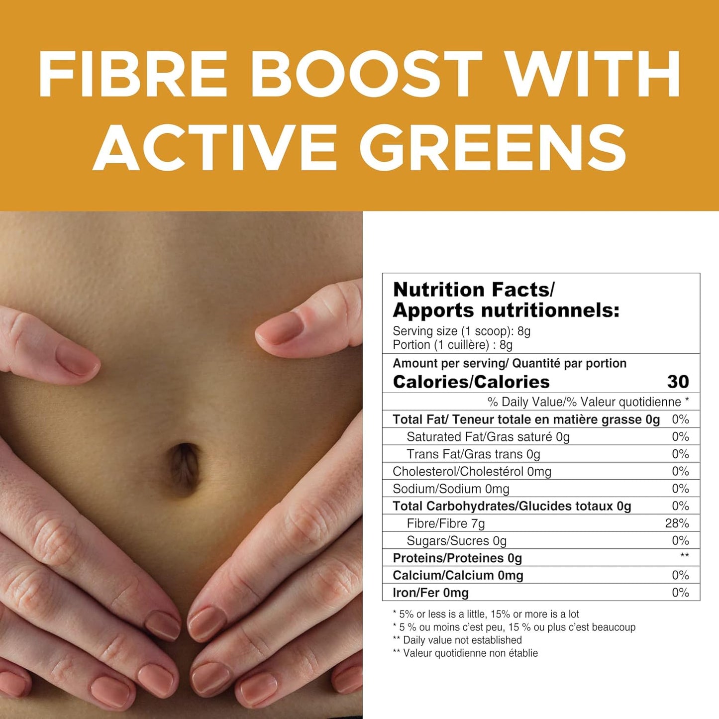 Organic Active Green Pro Fibre Boost Prebiotic + Probiotic for Digestive Health - Unflavoured, Gluten & Sugar Free - 320g