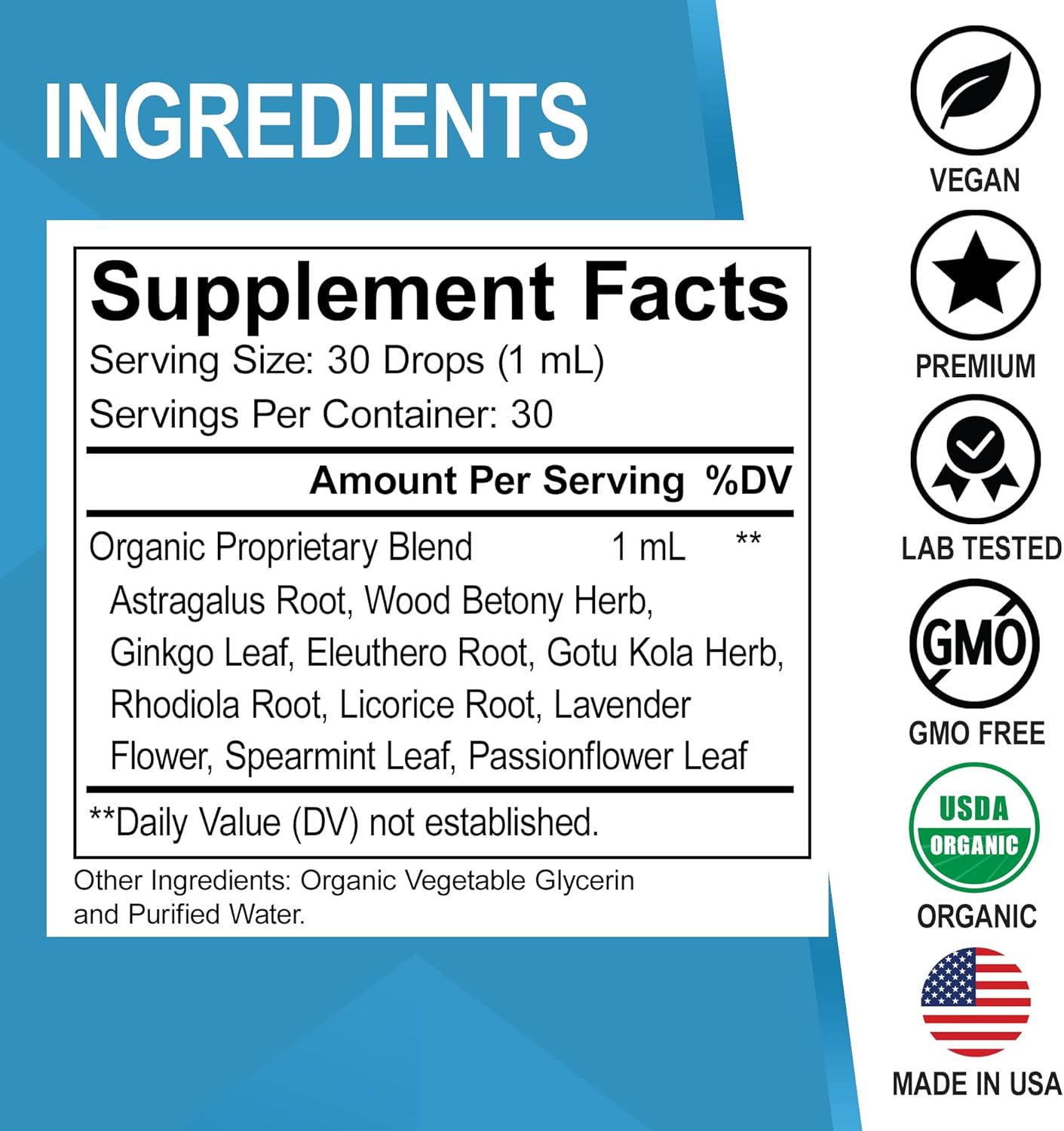 Organic Adrenal Support Capsules with Ashwagandha & Holy Basil for Men and Women - Natural Cortisol Manager and Energy Booster