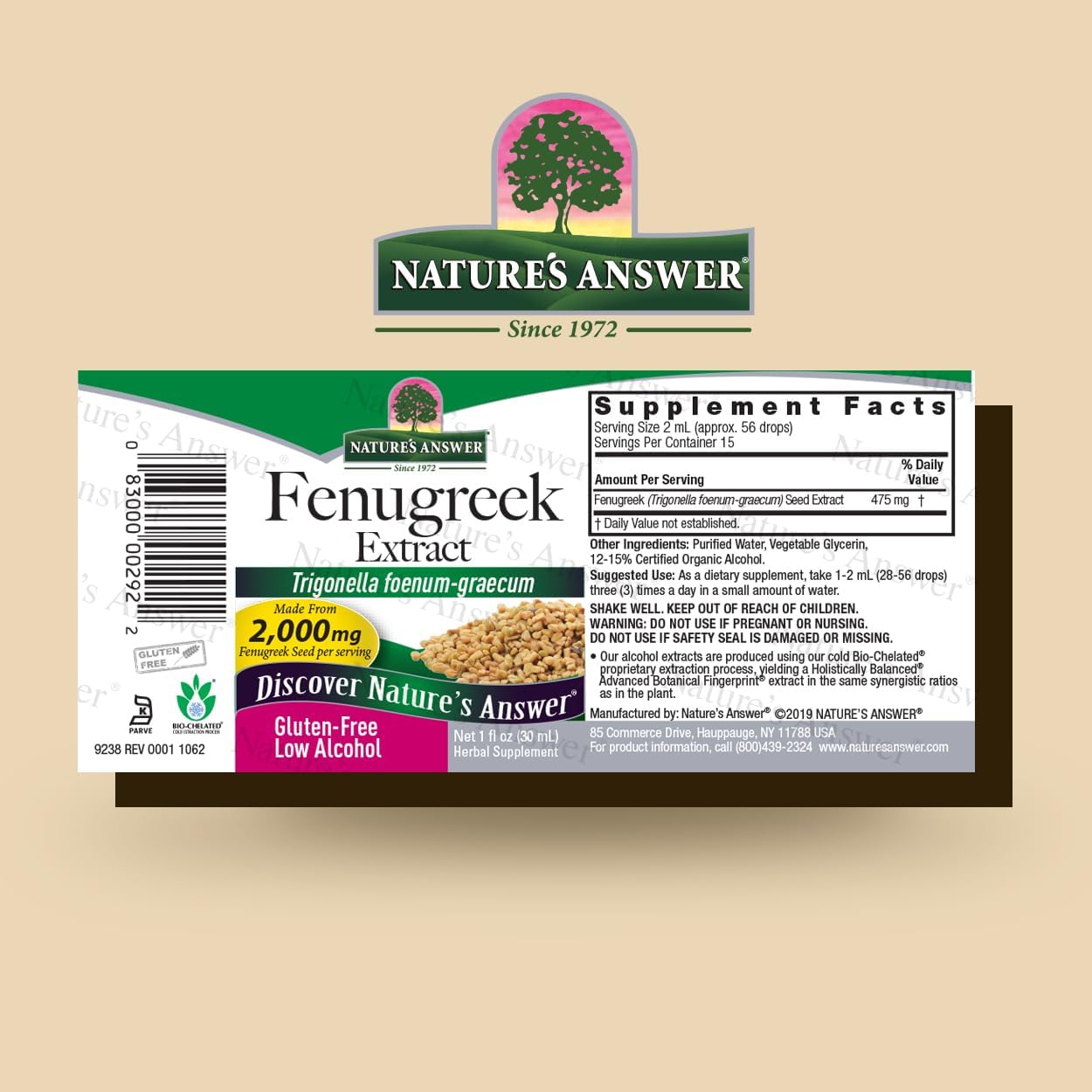 Organic Alcohol Fenugreek Seed Tincture - 1oz | Female Reproductive & Menopause Support | Lactation Aid for Mothers | Natural Herbal Supplement