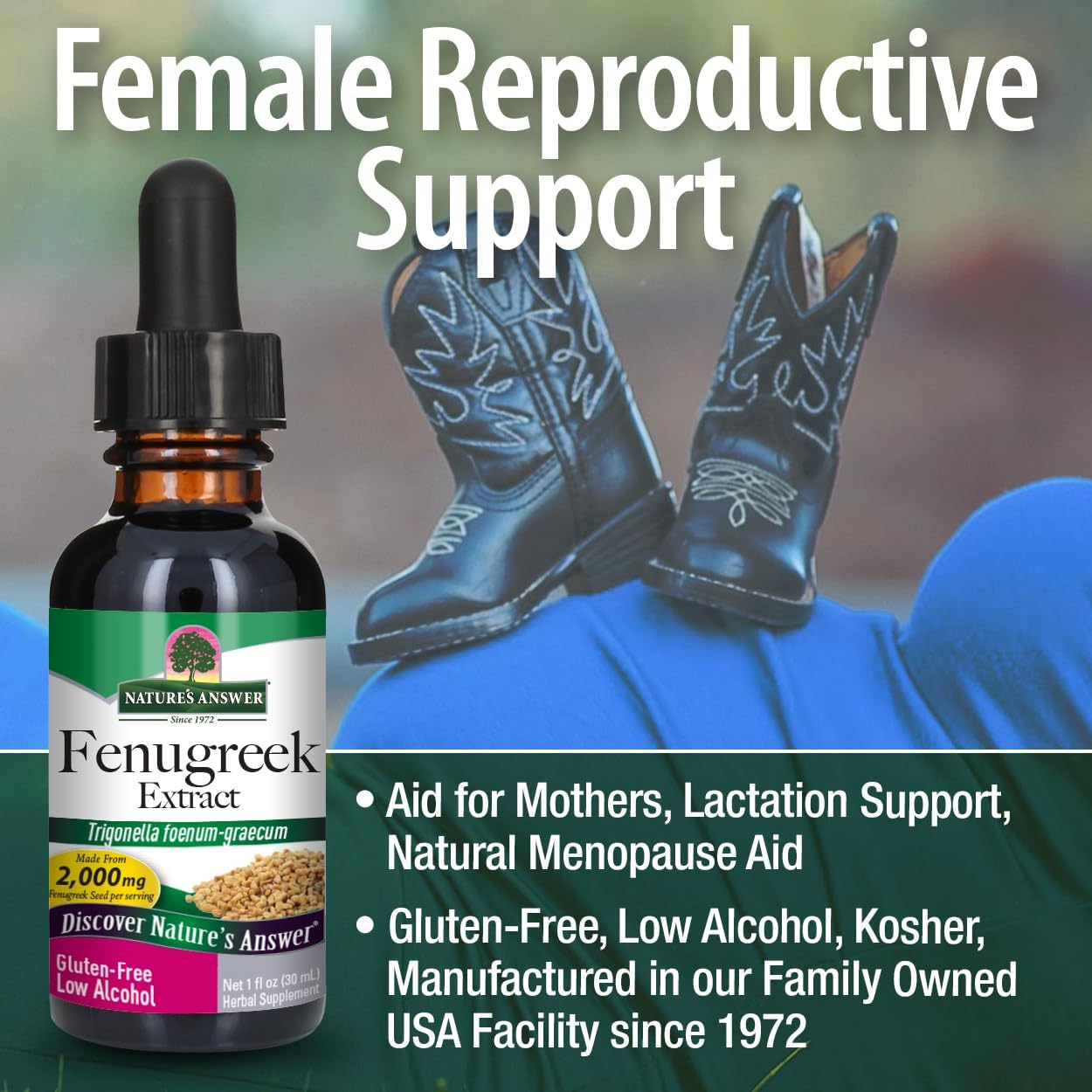 Organic Alcohol Fenugreek Seed Tincture - 1oz | Female Reproductive & Menopause Support | Lactation Aid for Mothers | Natural Herbal Supplement