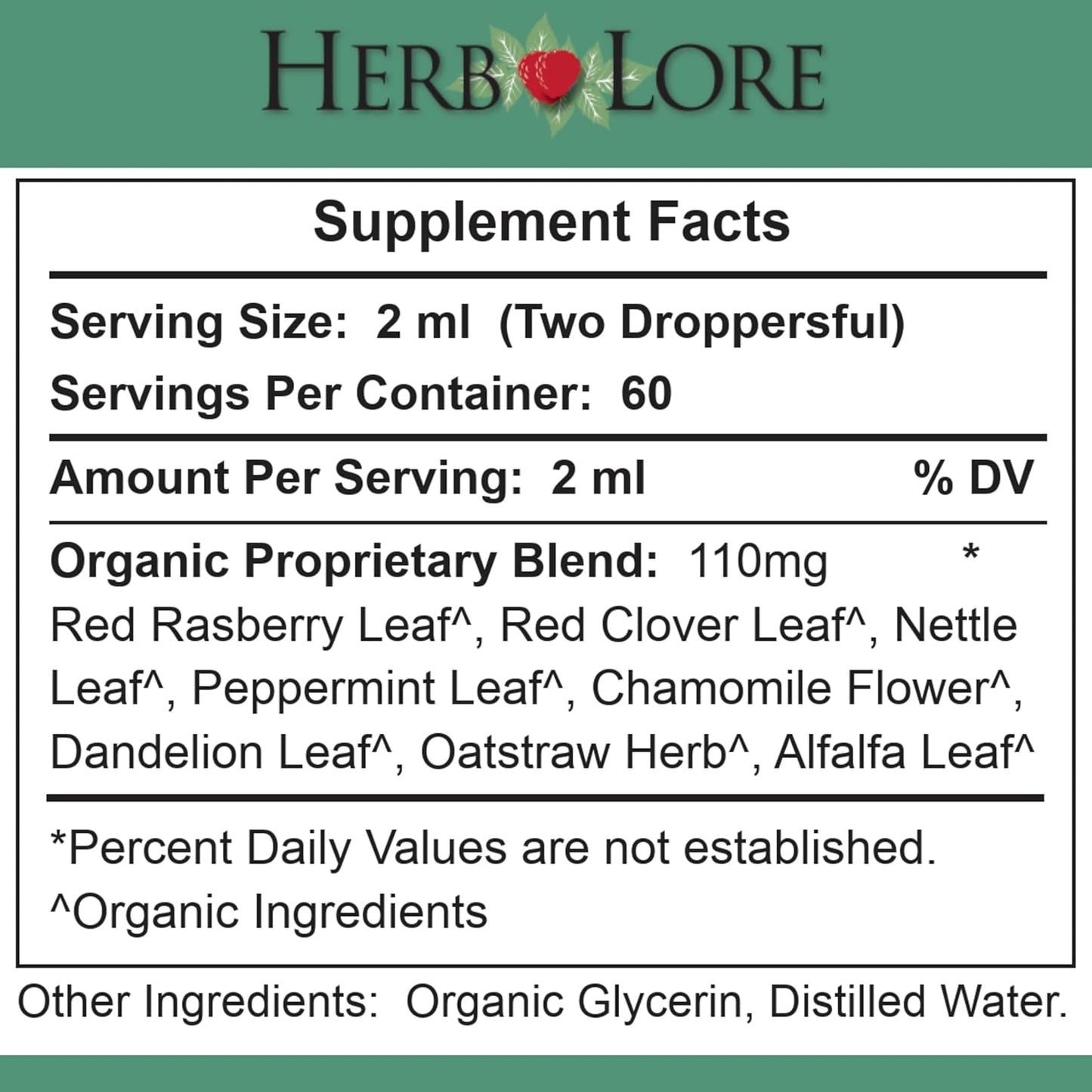 Organic Alcohol-Free Liquid Fertility Support Tincture for Women by Herb Lore