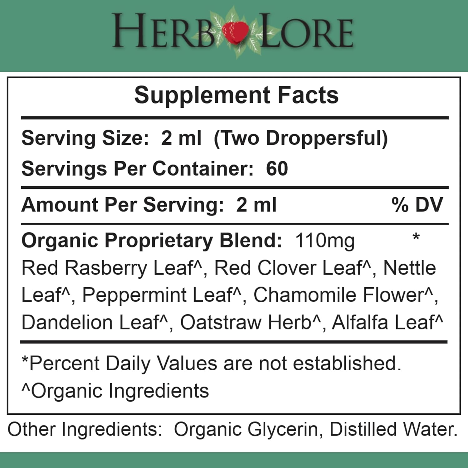 Organic Alcohol-Free Liquid Fertility Support Tincture for Women by Herb Lore