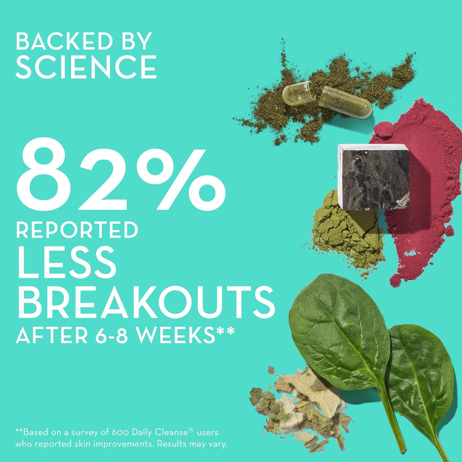 Organic Algae Skin Detox & Cleanse with Probiotics for Acne Breakouts - Daily Skin Squad Cleanse