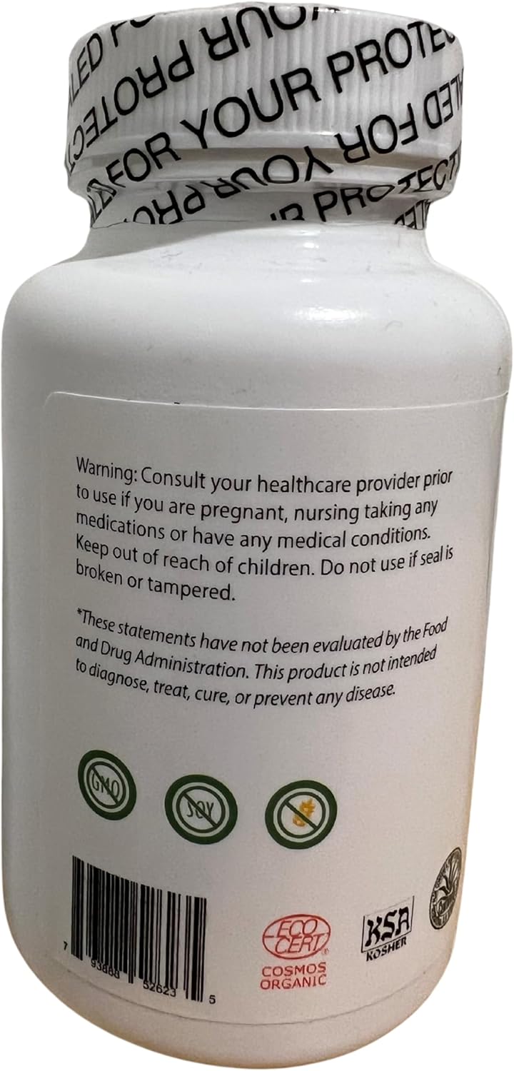 Organic Aloe Vera Capsules - 120 Veggie Caps, Pure Whole Leaf Powder Supplement for Healthy Skin, Hair, Nails