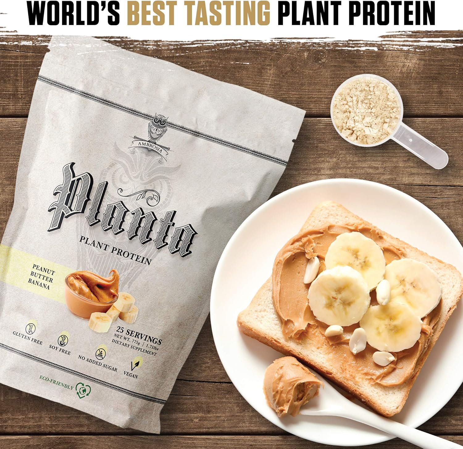 Organic Ambrosia Planta Protein Powder - Peanut Butter Banana Flavor