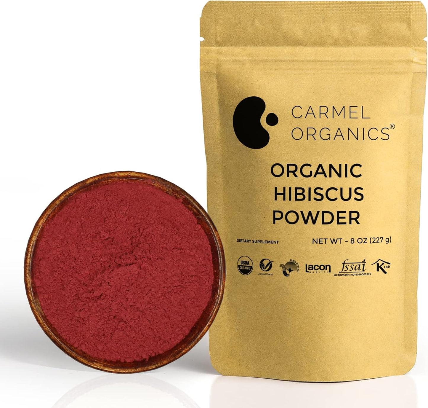 Organic Amla Fruit Powder & Hibiscus Petals Combo - 8 Ounce Each | Certified Non-GMO, Preservative-Free