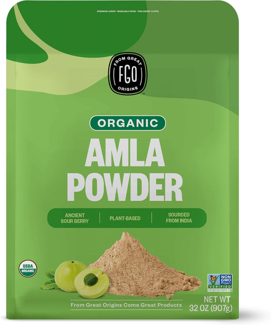 Organic Amla Powder - 32oz, USDA Certified Indian Gooseberry (Amalaki) - Non-GMO Vitamin C Supplement - Raw & Natural - 2lb Pack