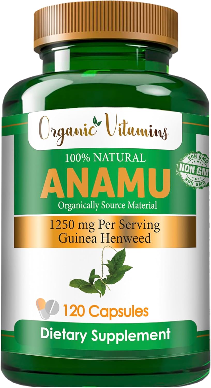 Organic Anamu Vitamins 1250mg - 100% Organically Grown - 120 Capsules - Petiveria Allicea