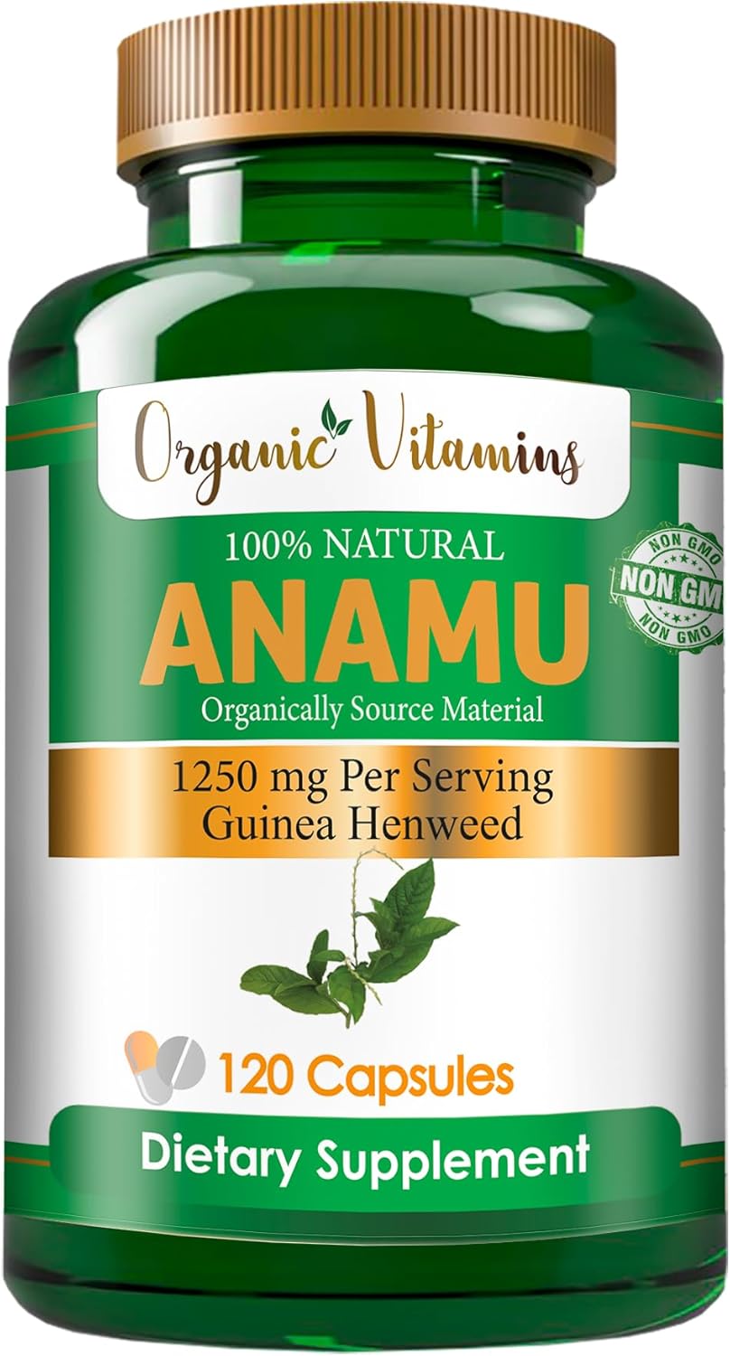 Organic Anamu Vitamins 1250mg - 100% Organically Grown - 120 Capsules - Petiveria Allicea