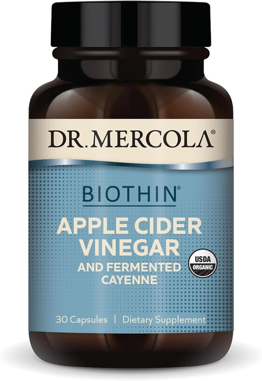 Organic Apple Cider Vinegar & Fermented Cayenne Digestive Support Supplement - 30 Capsules