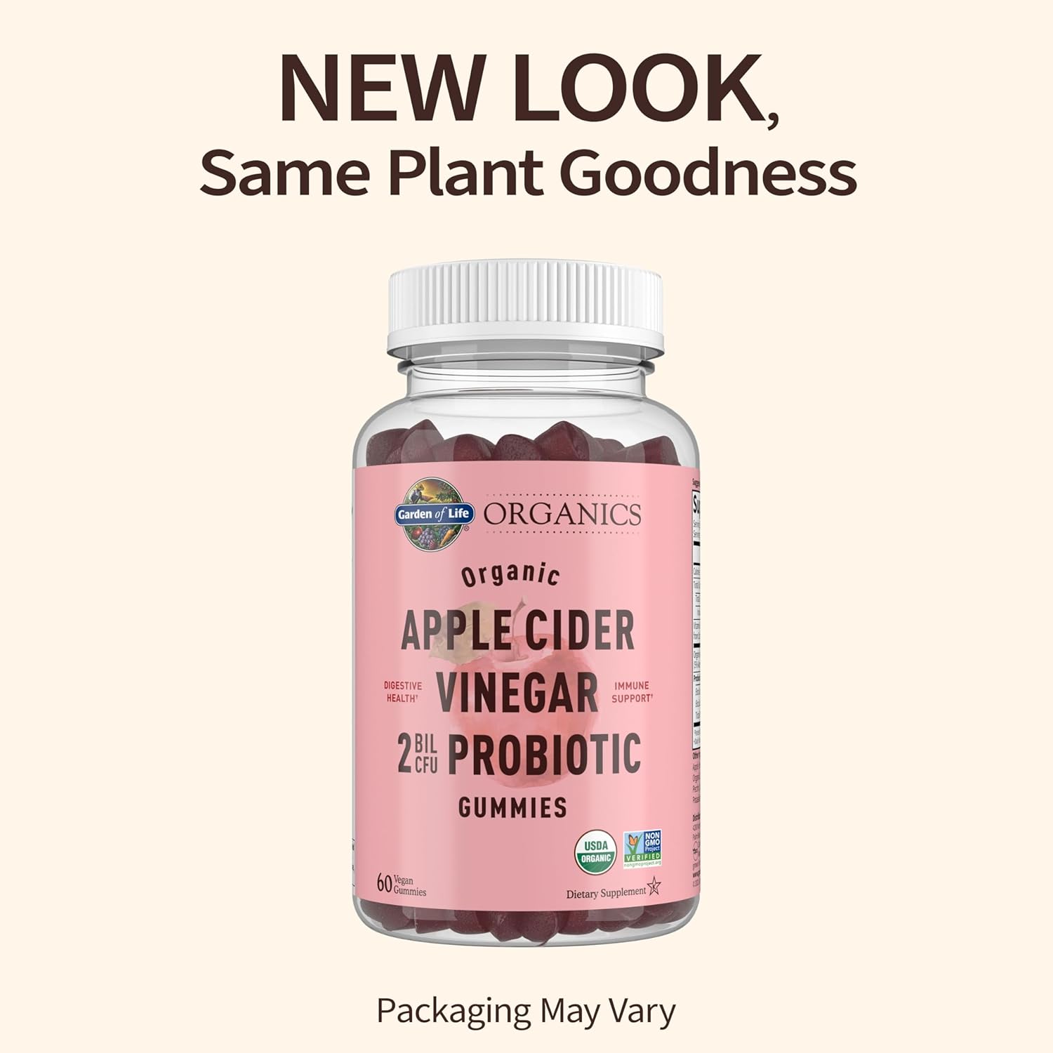 Organic Apple Cider Vinegar Probiotic Gummies with Vitamin B12 - Digestion & Immunity Support - Vegan & Non-GMO - 60 Gummies
