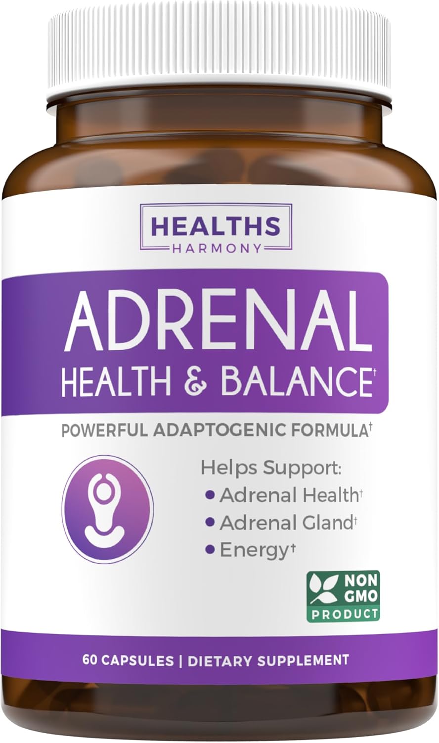 Organic Ashwagandha & Adrenal Support Bundle - Adrenal Harmony & Cortisol Manager - Non-GMO Ashwagandha Root Powder (120 Tablets)