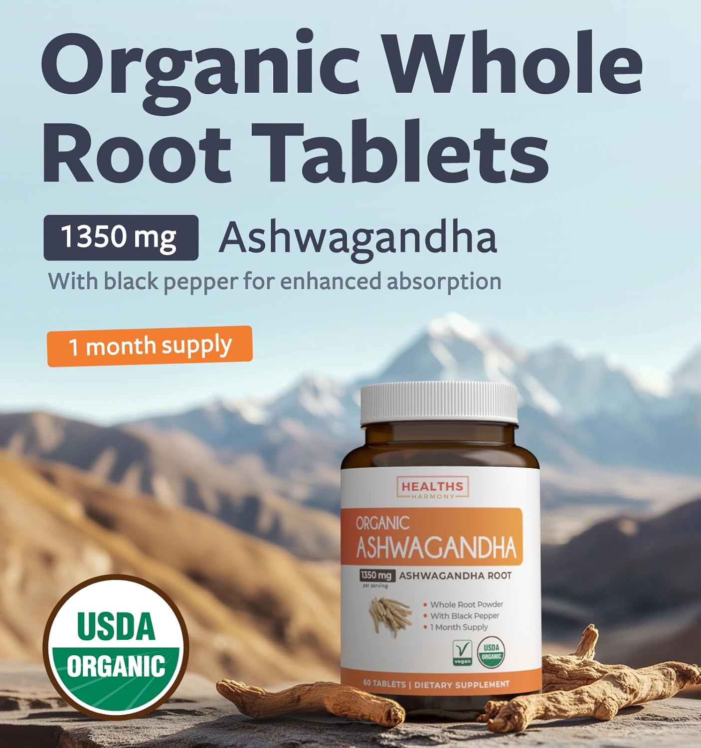 Organic Ashwagandha & Black Seed Oil Gummies Bundle - Vital Calm Fusion - 1-Month Supply - Natural Adrenal Support - Cold-Pressed Nigella Sativa - Ginger Ale Flavor