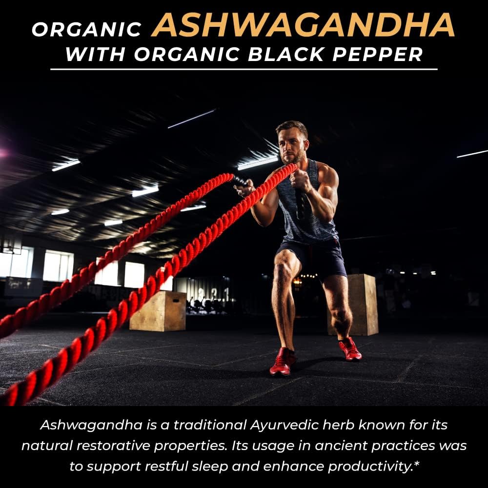 Organic Ashwagandha Capsules 675mg - 60 Vegan Capsules, Pure Powder & Root Extract by Oomph Naturals