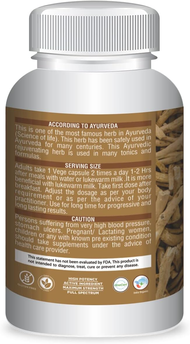 Organic Ashwagandha Capsules 800mg - Boost Energy & Performance - 60 Vegetarian Capsules - Withannolides & Alkaloids - Herbsforever