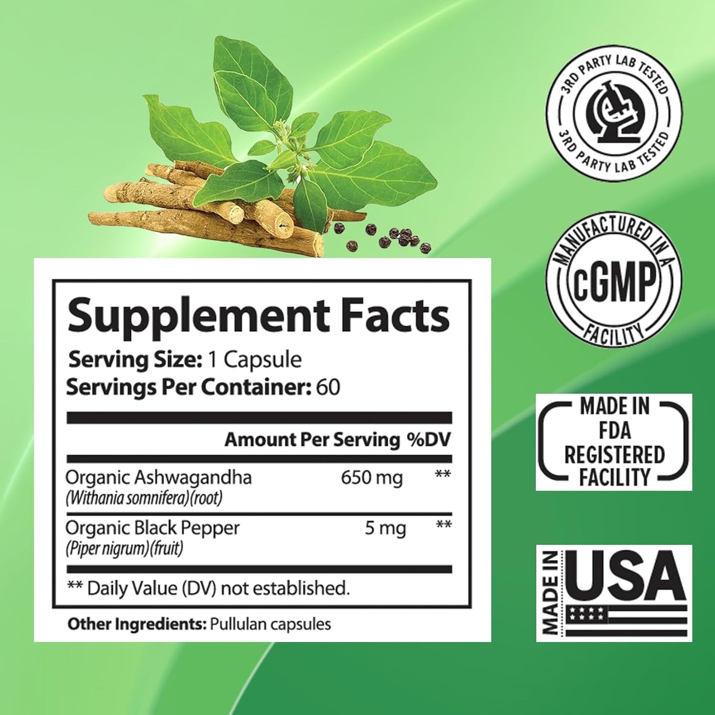 Organic Ashwagandha Capsules for Women - Vegan Stress Relief & Immune Support Supplement with Balanced Energy & Mood Boost