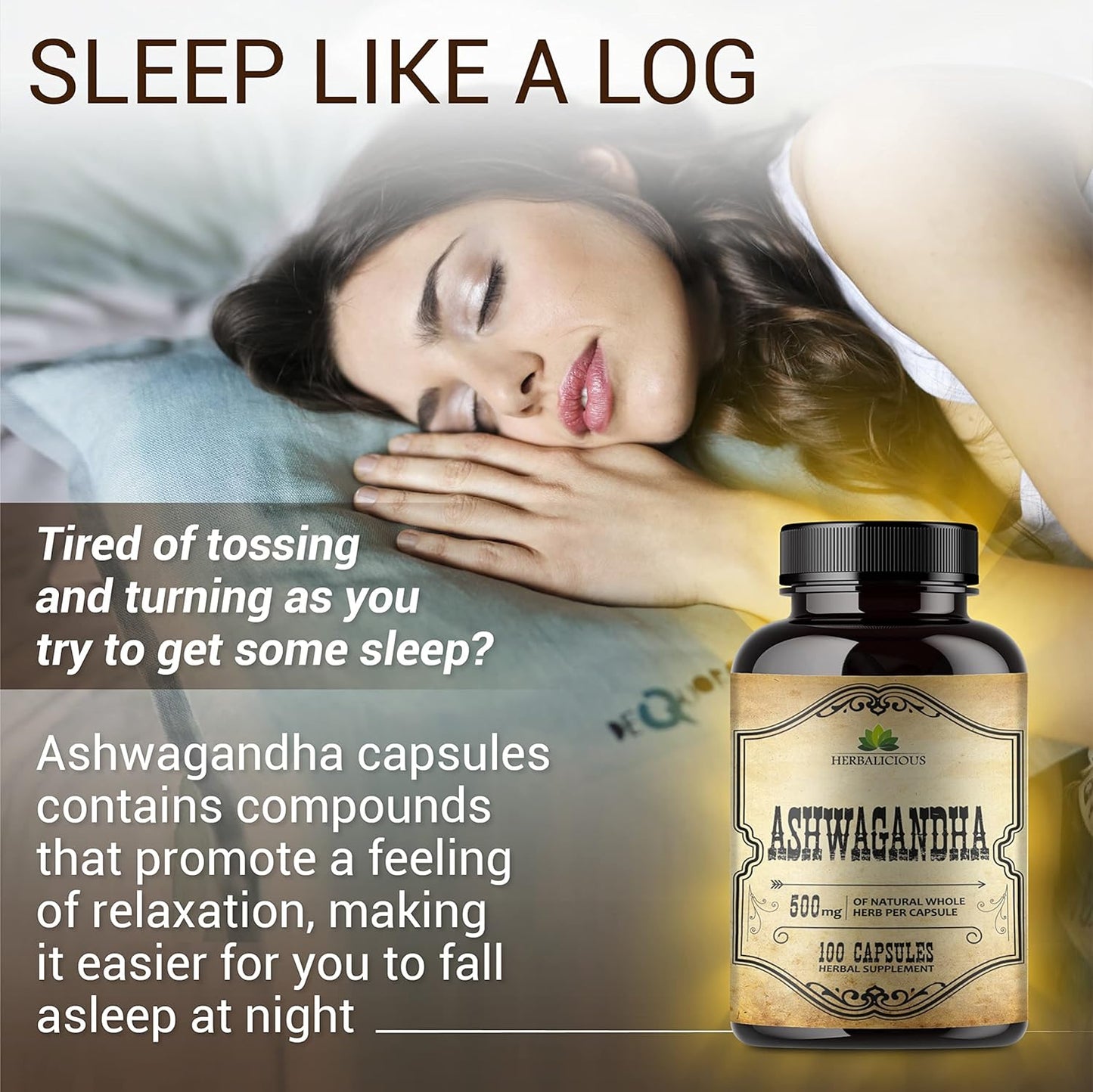 Organic Ashwagandha Liquid Drops - Natural Stress Relief, Mood Booster & Sleep Aid - Non-GMO Vegetarian Formula (100 Capsules)