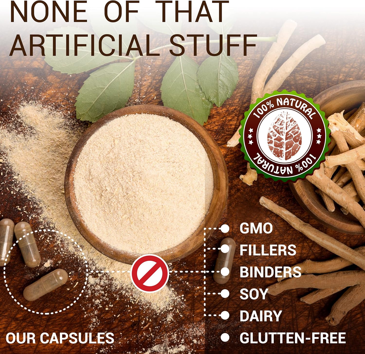 Organic Ashwagandha Liquid Drops - Natural Stress Relief, Mood Booster & Sleep Aid - Non-GMO Vegetarian Formula (100 Capsules)