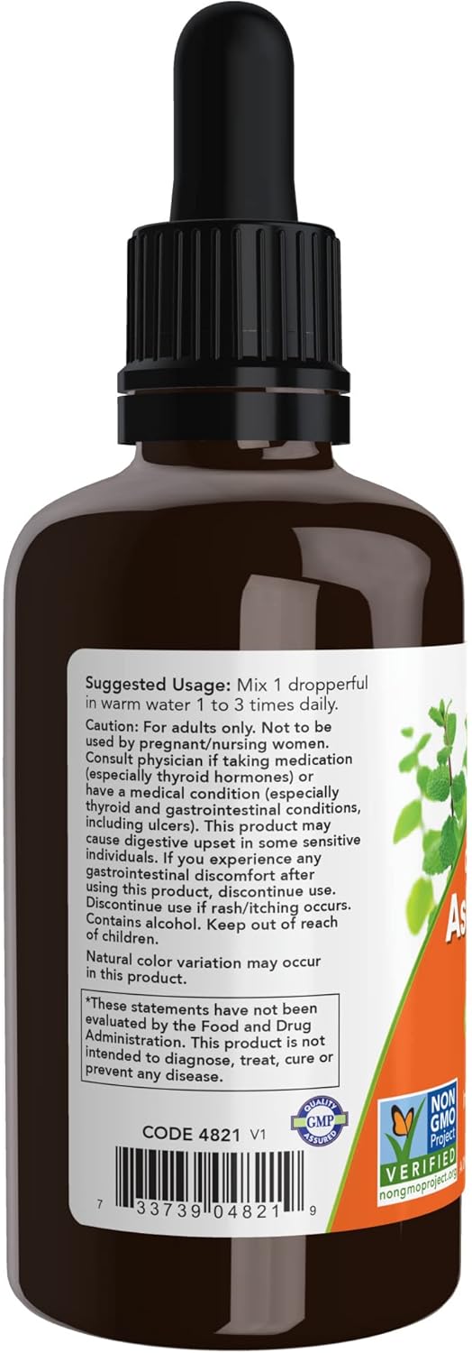 Organic Ashwagandha Liquid Extract for Immune System Support - 2 Fluid Ounces (Pack of 2) by NOW Supplements