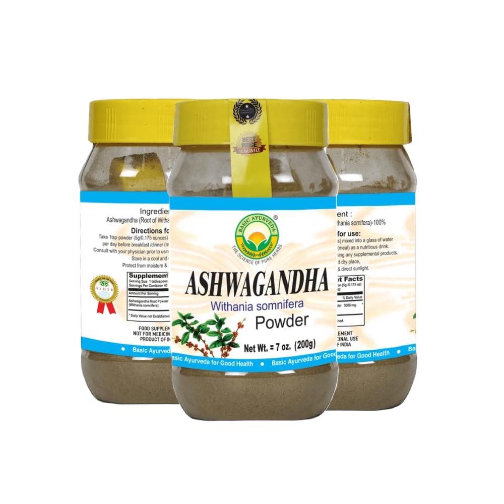 Organic Ashwagandha Powder | Indian Ginseng Root Extract | Energy, Focus, Mood Support | Ayurvedic Herbal Supplement 7.05 Oz
