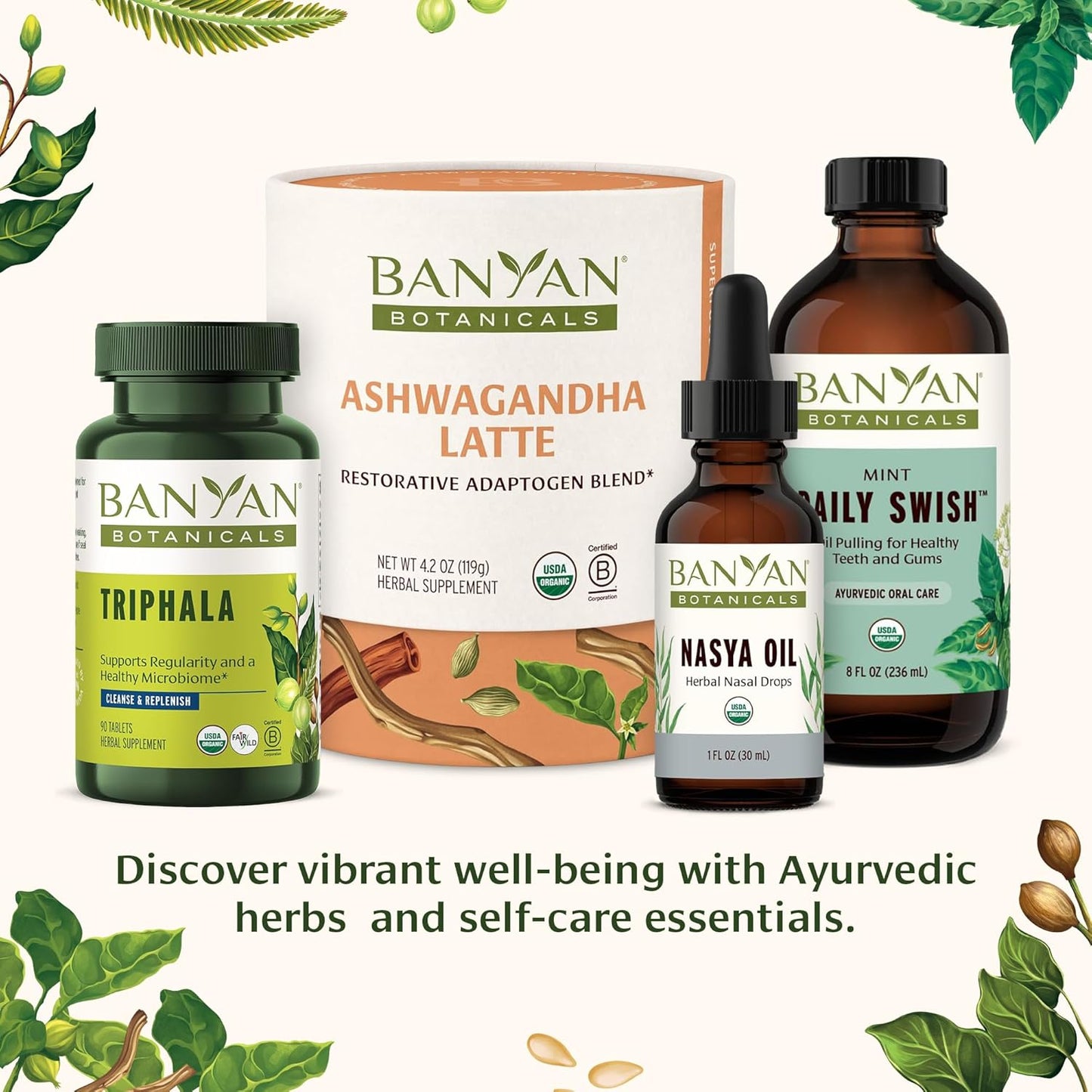 Organic Ashwagandha Root Tablets for Natural Energy and Stress Support - 180 Tablets Vegan Non-GMO Adaptogen - Banyan Botanicals