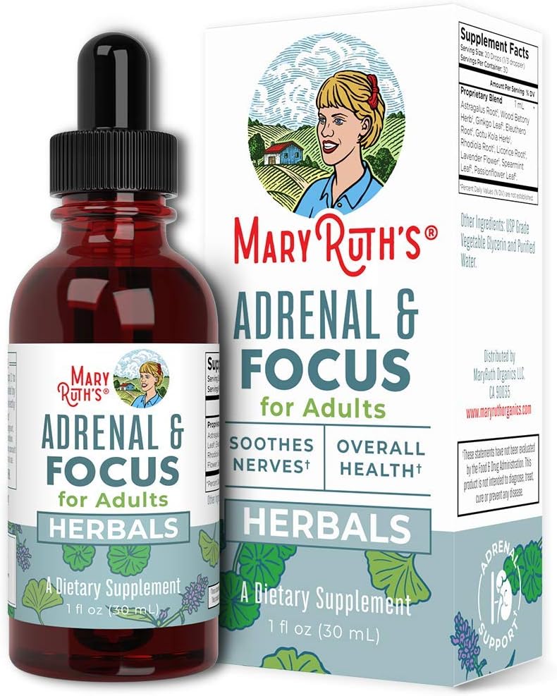 Organic Astragalus Root & Adults Adrenal Support Bundle - Immune, Focus, Cardiovascular, Ginkgo Biloba, Brain & Memory Drops