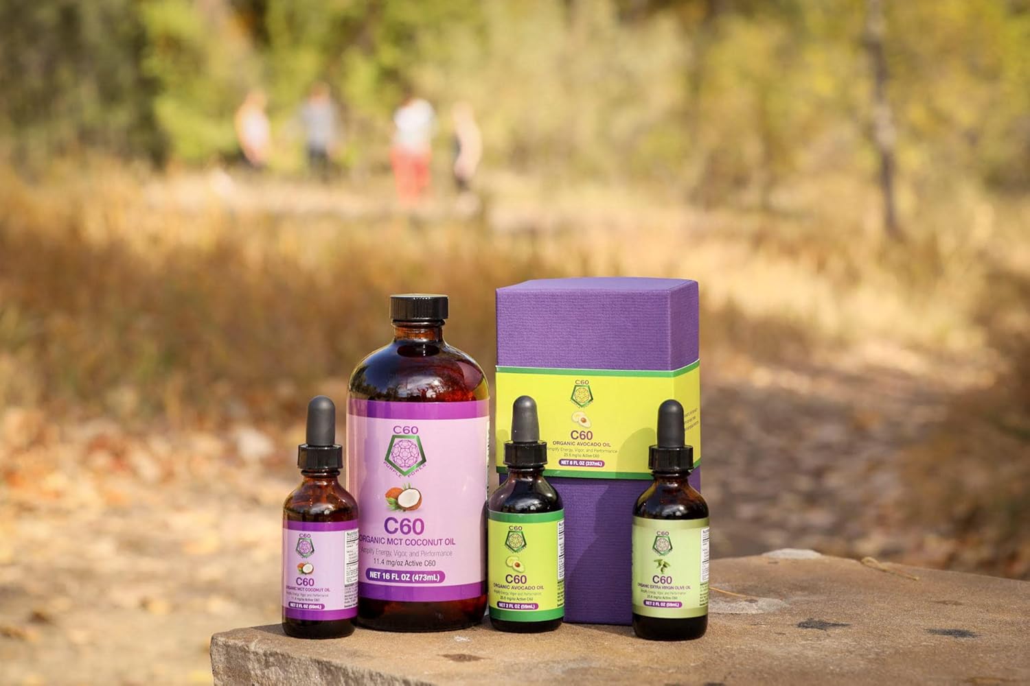 Organic Avocado Oil with C60 Purple Power - 2 Fl Oz of 99.99% Pure Carbon Fullerenes for Optimal Mitochondrial Function