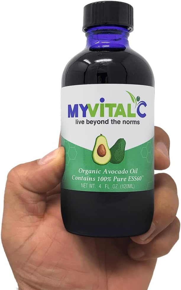 Organic Avocado Oil with ESS60 Antioxidant - Anti-Aging & Longevity Supplement for Energy and Performance - 120ML