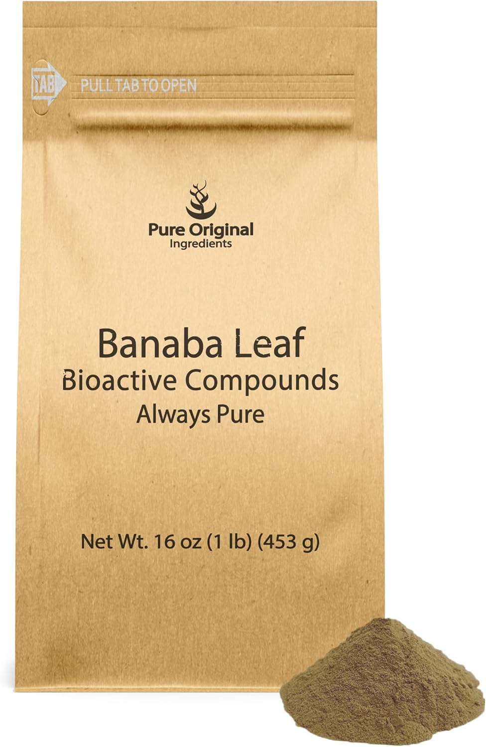 Organic Banaba Leaf Powder (1 lb) - Pure Ingredients, No Additives, Non-GMO