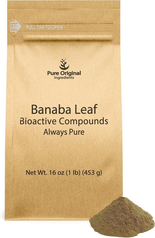 Organic Banaba Leaf Powder (1 lb) - Pure Ingredients, No Additives, Non-GMO