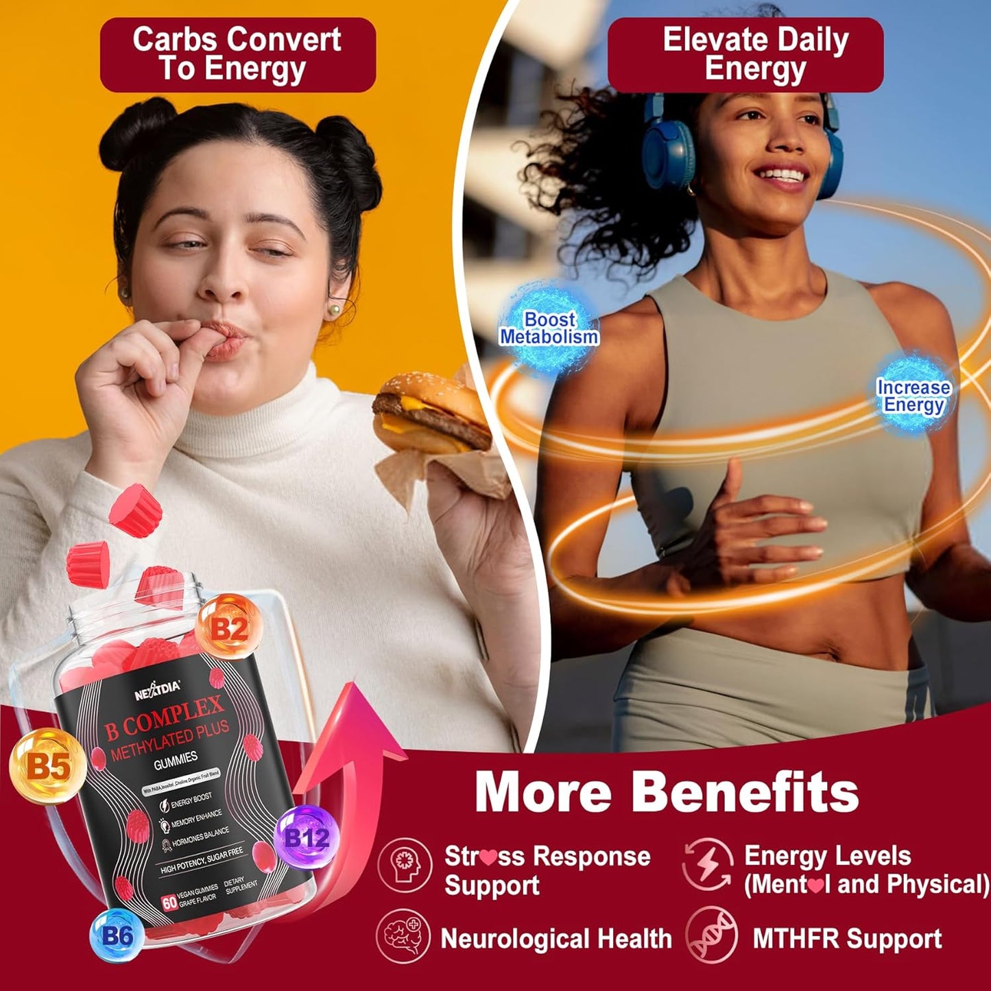 Organic Bee Pollen and Vegan B Complex Gummies for Women's Breast Growth