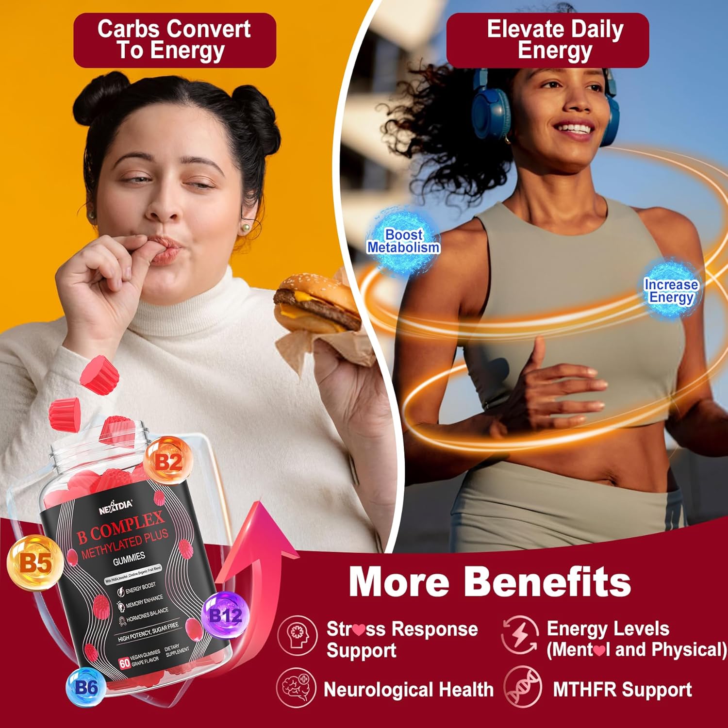 Organic Bee Pollen and Vegan B Complex Gummies for Women's Breast Growth