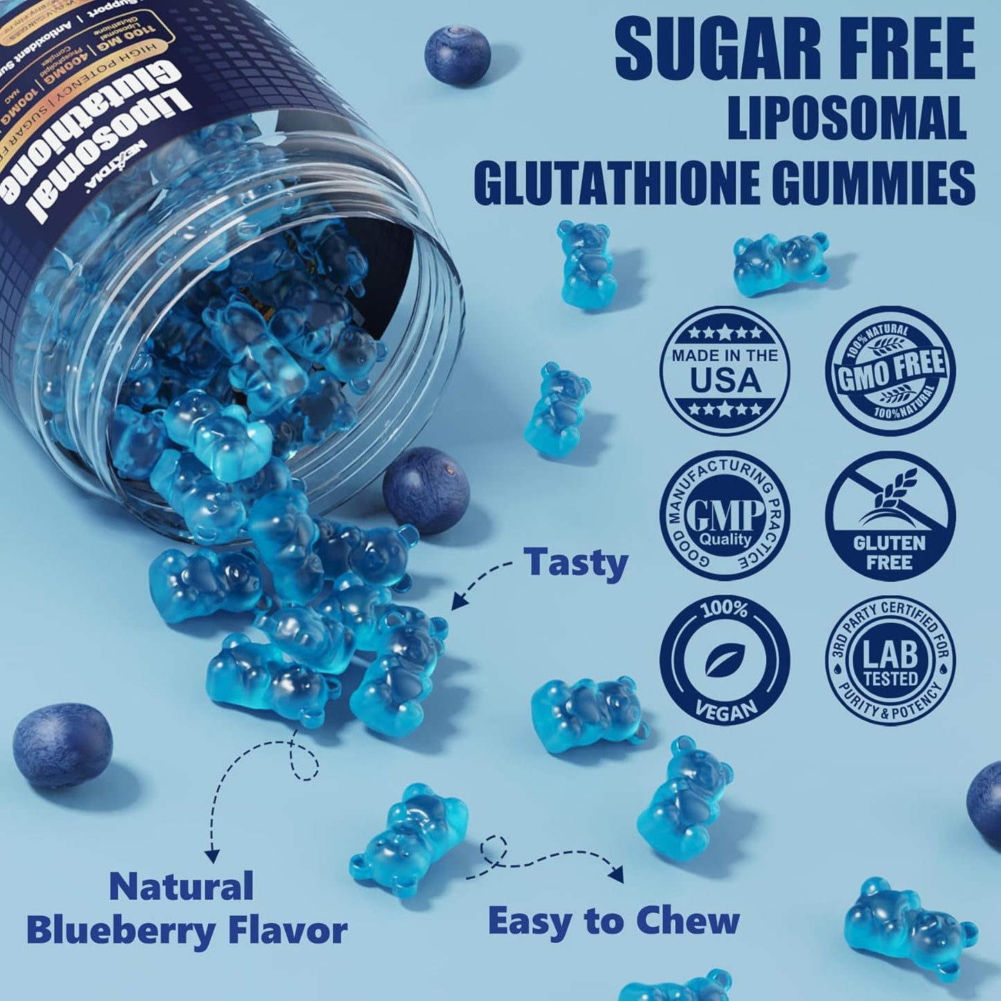 Organic Bee Pollen & Liposomal Glutathione Gummies for Women - Breast Growth Support