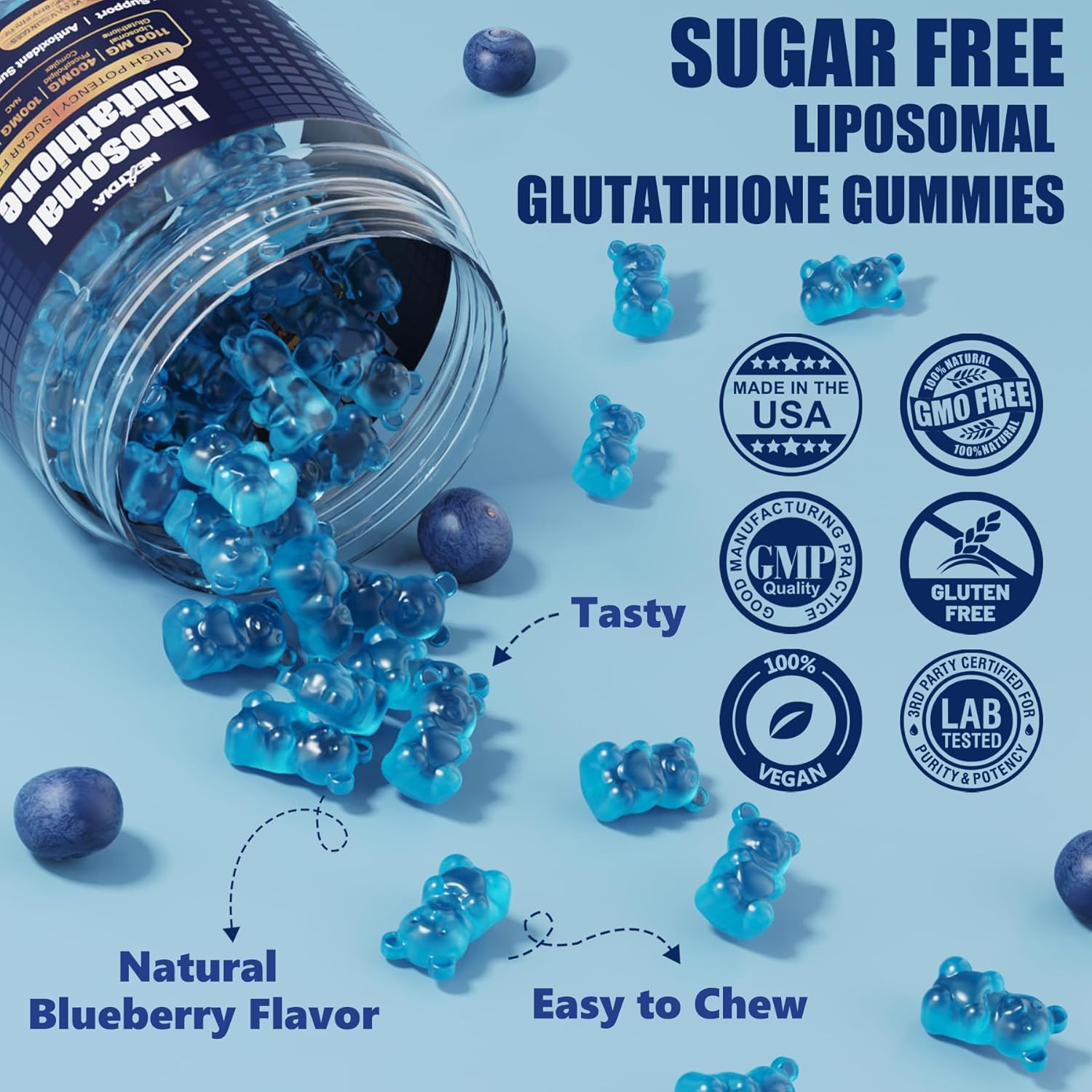 Organic Bee Pollen & Liposomal Glutathione Gummies for Women - Breast Growth Support