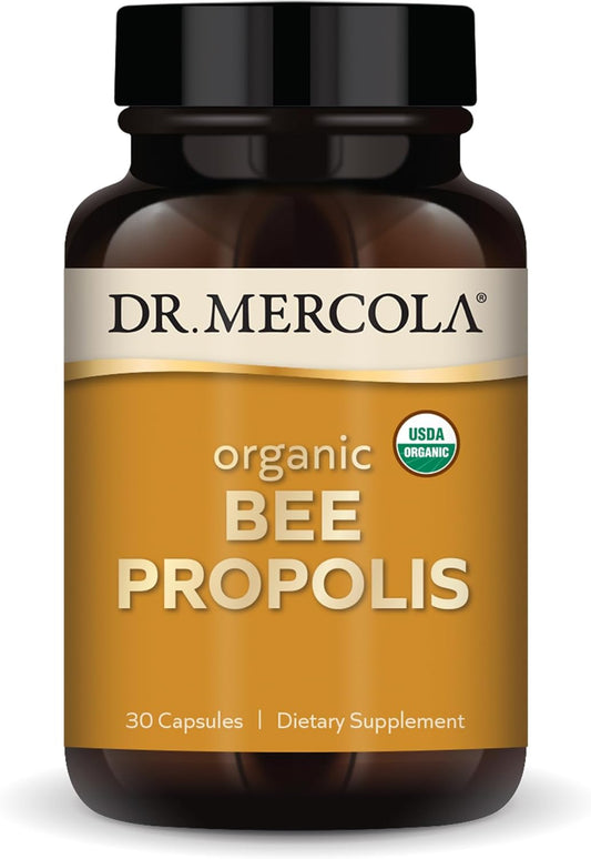 Organic Bee Propolis Capsules - 30 Servings, Dietary Supplement for Respiratory Health, Non-GMO, Certified USDA Organic by Dr. Mercola