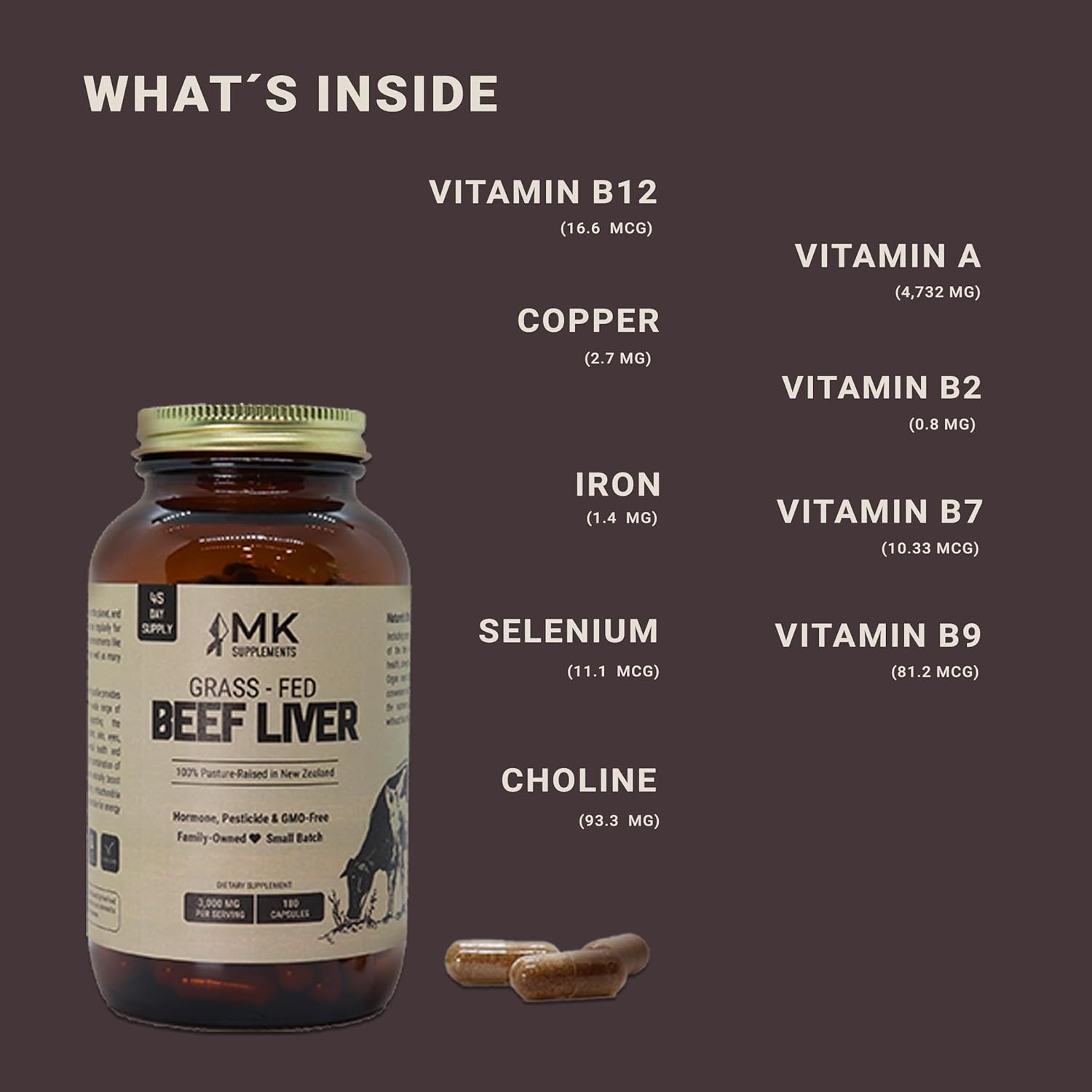 Organic Beef Liver, Bone Marrow, Organs, Heart & Spleen Supplements Starter Pack for Ultimate Health