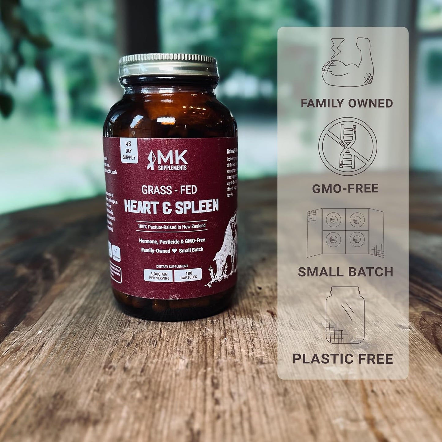 Organic Beef Liver, Bone Marrow, Organs, Heart & Spleen Supplements Starter Pack for Ultimate Health