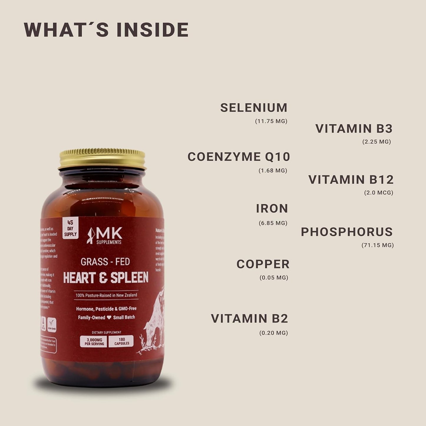 Organic Beef Liver, Bone Marrow, Organs, Heart & Spleen Supplements Starter Pack for Ultimate Health