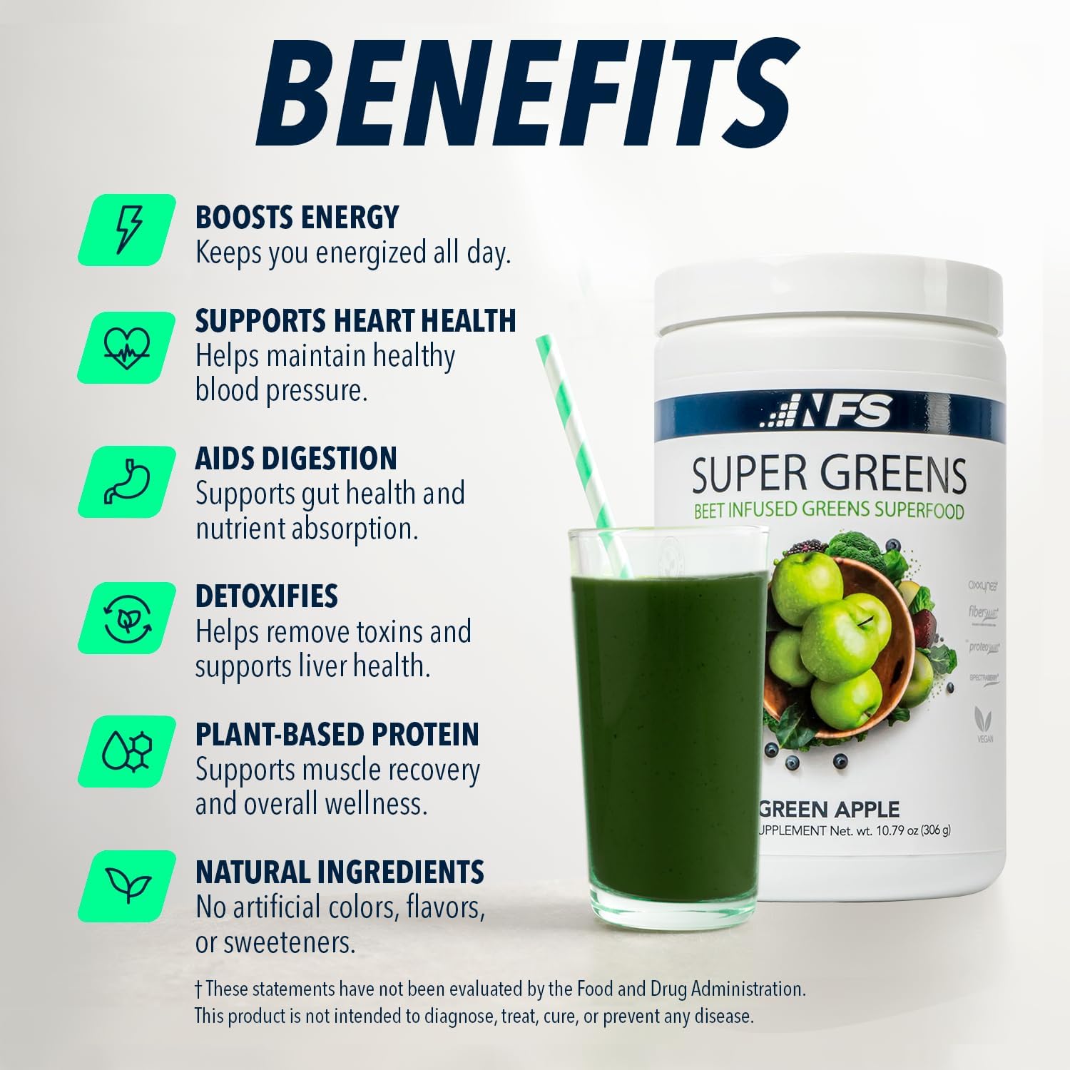 Organic Beet-Infused Super Greens Powder with Protein, Antioxidants & Probiotics - Supports Blood Pressure, Digestion & Energy - 30 Servings