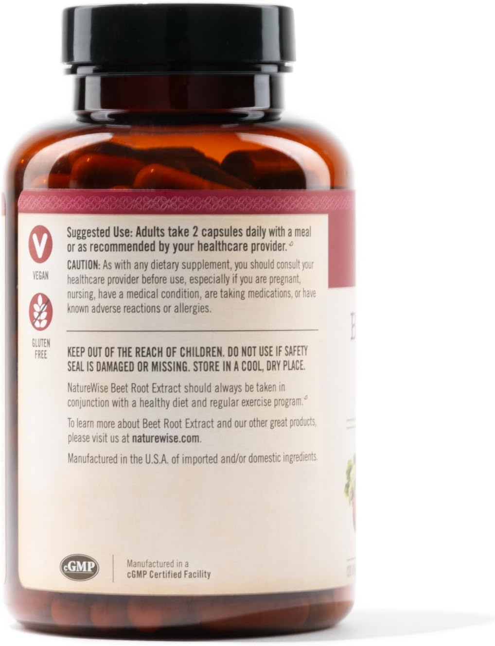 Organic Beet Root Capsules 1300mg - Nitric Oxide Booster for Heart Health - Vegan, Gluten-Free - 120 Capsules