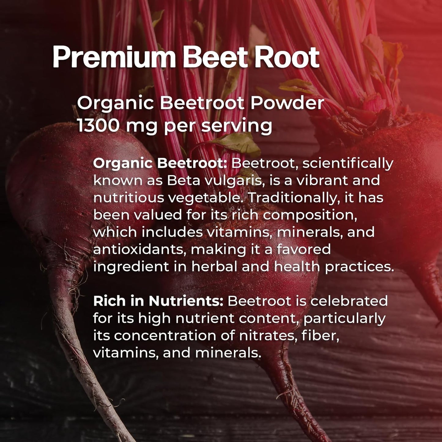 Organic Beet Root Capsules for Heart Health and Stamina Support - Nitric Oxide Supplement - Non-GMO - 60 Vegan Capsules