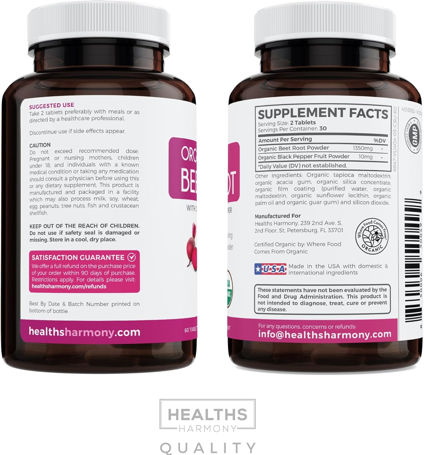 Organic Beet Root & Green Tea Extract Detox Bundle - 1-Month Supply, 1250mg Beet Root Tablets with Black Pepper & 1000mg Green Tea Capsules with EGCG