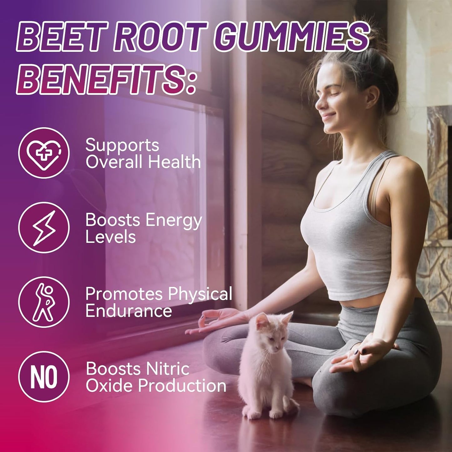 Organic Beet Root Gummies with Grape Seed Extract - 120 Count, Vegan & Non-GMO Beet Root Soft Chews with Powder