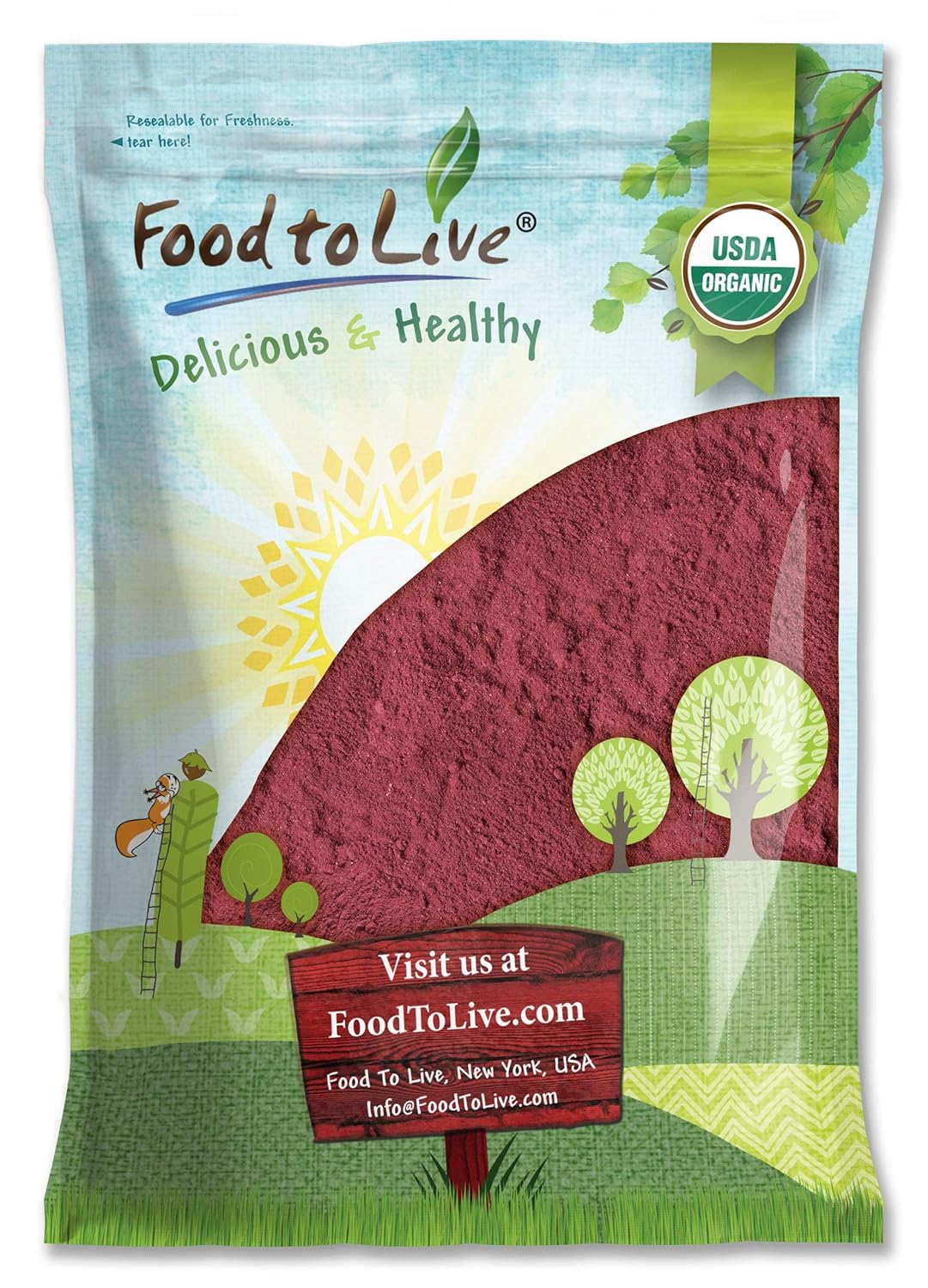 Organic Beet Root Powder, 8lbs - Non-GMO, Raw, Kosher, Vegan Superfood, High in Iron & Fiber, Ideal for Juices & Smoothies