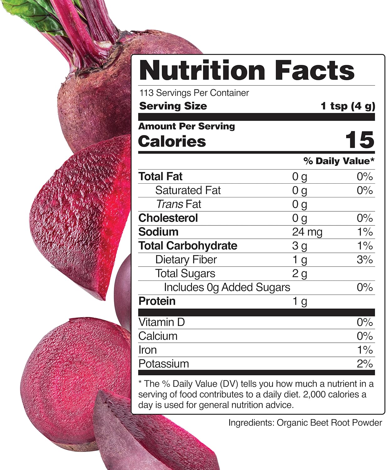 Organic Beet Root Powder for Heart Health and Energy Boost - Nitric Oxide Superfood for Circulation Support - 30+ Servings (1 LB)