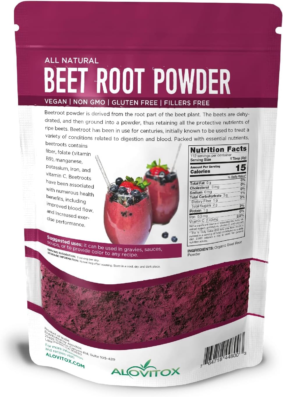 Organic Beet Root Powder | Fresh Extract with Calcium, Iron, Potassium & Folate | Boosts Workouts | Vegan & Non-GMO | 5 lb Bag